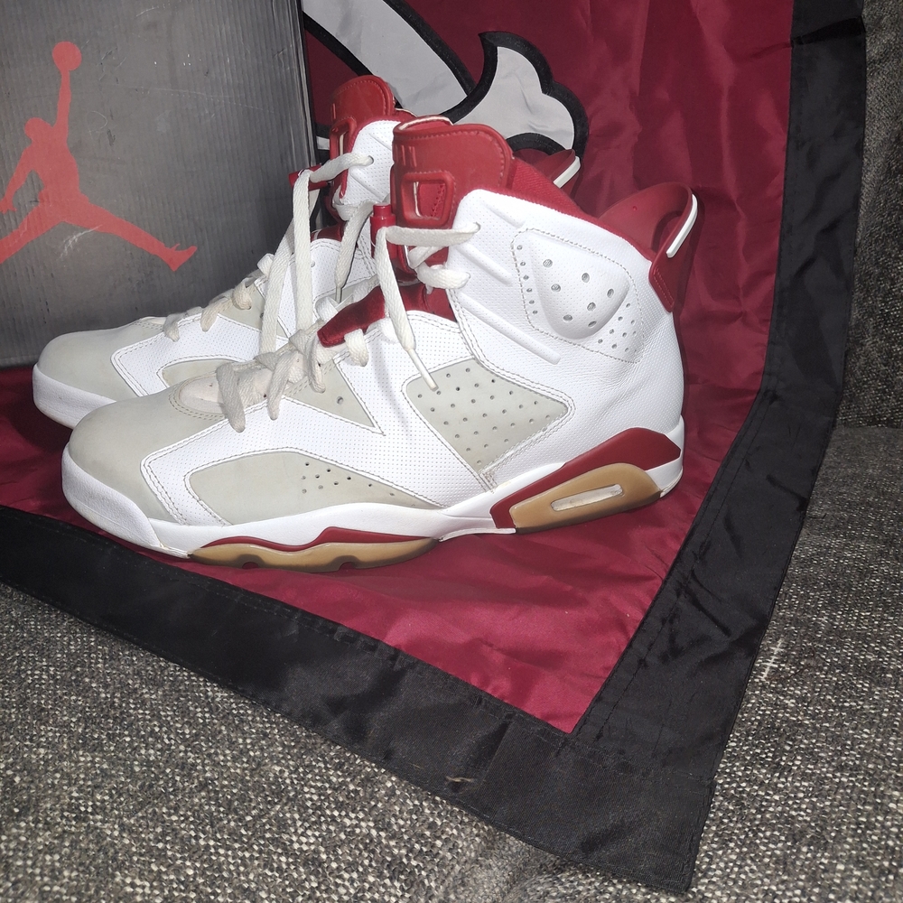  Nike Air Jordan VI 6 Retro Alternate White Grey Red - Picture 4 of 9